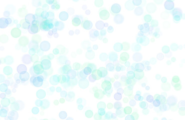 Soft pastel blue toned bokeh lights on transparent background