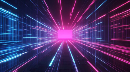 Obraz premium Future Technology Tunnel Digital Space Data Center Background Design 
