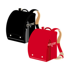 ランドセル、赤、黒　セット