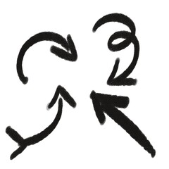 Arrows set doodles  handwriten art lines