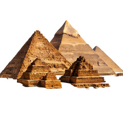 pyramids of giza on white