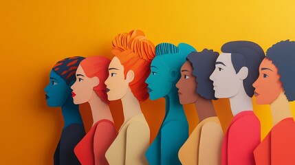 Diverse Papercraft Portraits Celebrating Multiculturalism and Inclusion