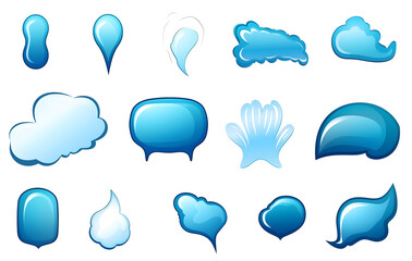 Fototapeta premium Set of weather icons in speech bubbles for communication design