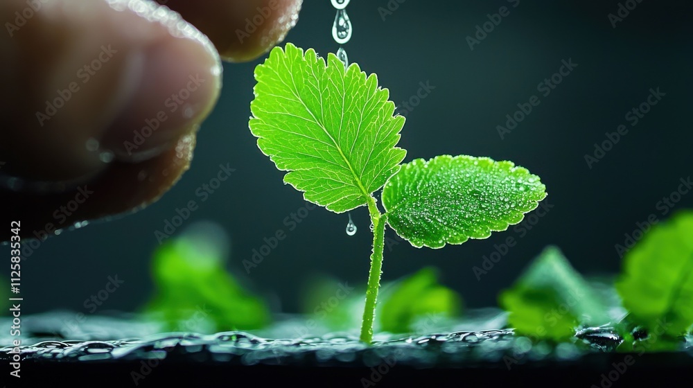 Aufkleber captivating closeup of a fern leaf in a humid environment nature photography macro viewpoint for seo