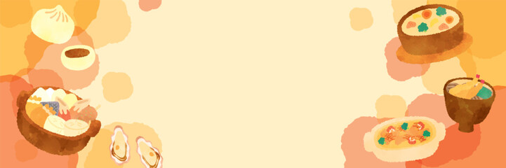 冬グルメの背景ンプレート