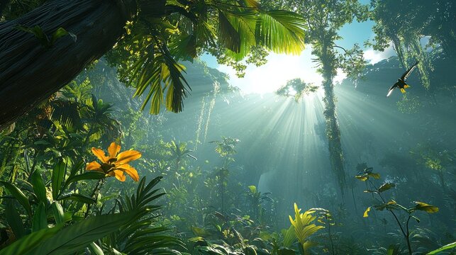 Exploring the lush humid biome rising moisture dense jungle nature photography tropical environment aerial viewpoint biodiversity insights