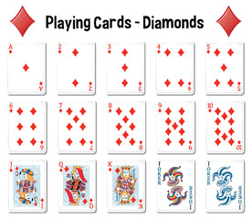 Complete Set of Diamond Playing Cards