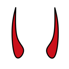 red Devil horns. Horned devil emblem