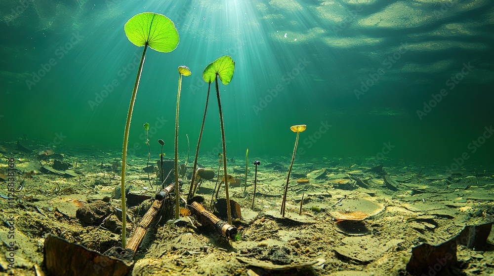 Poster exploring the interplay of water vapor and plant ecosystems in aquatic environments a scientific ana