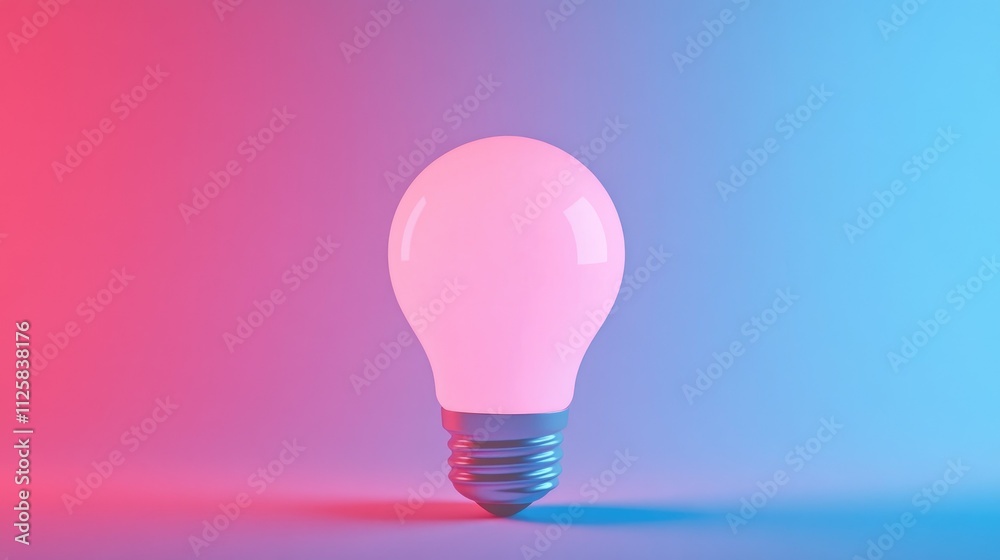 Poster a glowing light bulb illuminates against a smooth gradient background, symbolizing the birth of new 