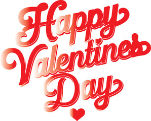 Happy valentine's dayred color typography

