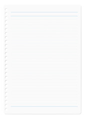 シンプルなルーズリーフ、破線の罫線