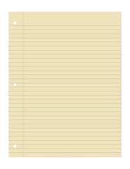 シンプルな三つ穴のルーズリーフ、罫線のノート