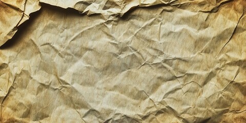 A wrinkled, textured sheet of brown paper, suitable for backgrounds or artistic projects.