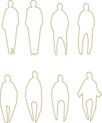 Vector sketch illustration silhouette design image of simple people's activities working for complete work