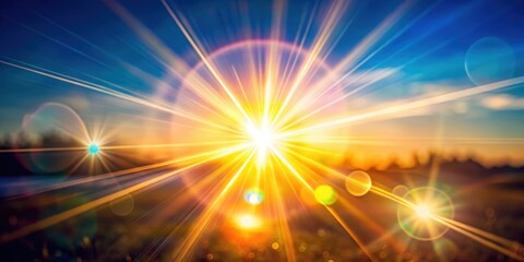 Realistic lens flare and light leaks caused by strong sun backlight, lens flare, light leaks, sun, backlight