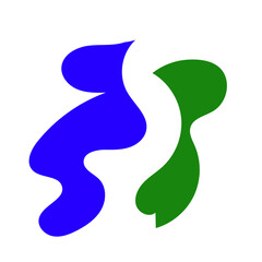 Colorful Green Blue Abstract Shapes Graphic Design