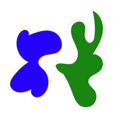 Colorful Green Blue Abstract Shapes Graphic Design