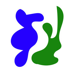 Colorful Green Blue Abstract Shapes Graphic Design