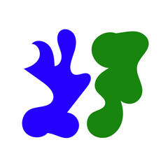 Colorful Green Blue Abstract Shapes Graphic Design