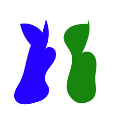 Colorful Green Blue Abstract Shapes Graphic Design