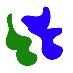 Colorful Green Blue Abstract Shapes Graphic Design