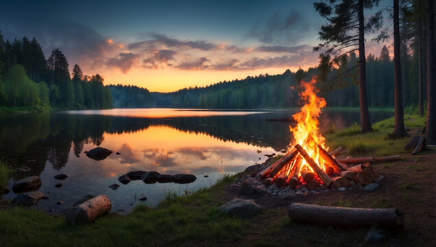 Campfire in the Forest