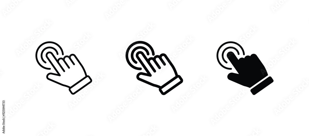 Poster hand pointer icons. pointer click icon vector