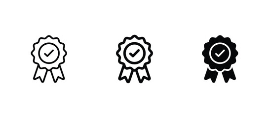 Approval , verified, quality symbol. Certified, qualified medal icon vector.