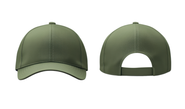 Green cap design from front and back views for fashion enthusiasts