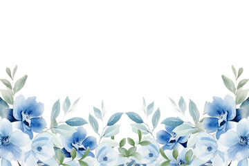watercolor flowers background for design. Floral border frame card template.