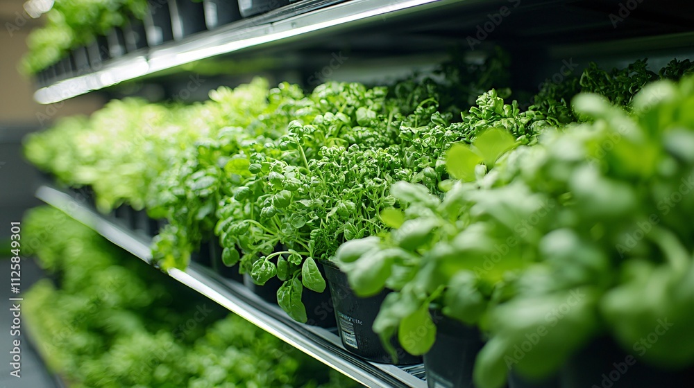 Poster An innovative agricultural setup using AI for climate-resilient crop management Stock Photo with side copy space