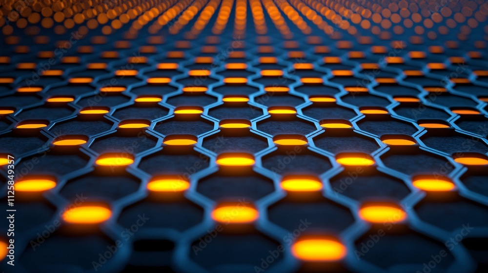 Aufkleber A glowing representation of advanced materials developed using molecular precision Stock Photo with side copy space