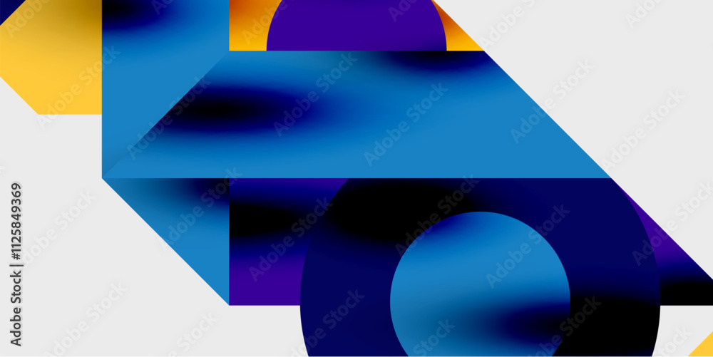 Poster Vibrant abstract background circles with smooth gradients, creating a dynamic and modern design. Ideal for creative, tech, or contemporary-themed projects