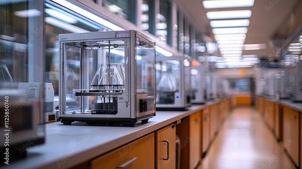 Poster a research facility using 3d printing technology for advanced material development stock photo with 