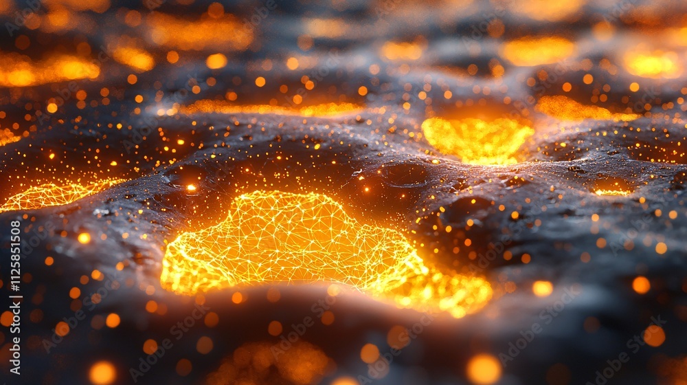 Aufkleber a glowing representation of neural networks used in ai innovation for healthcare stock photo with si