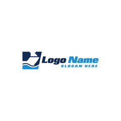 Ship Logistics and Ship Express Delivery Company Logo Design Template