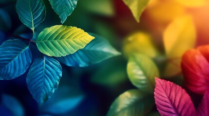 Fototapeta premium Vibrant Leaves and Foliage in a Lush,Eco-Friendly Environmental Setting