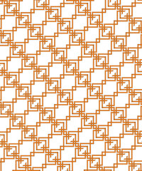 Orange Geometric Line Pattern on White Background