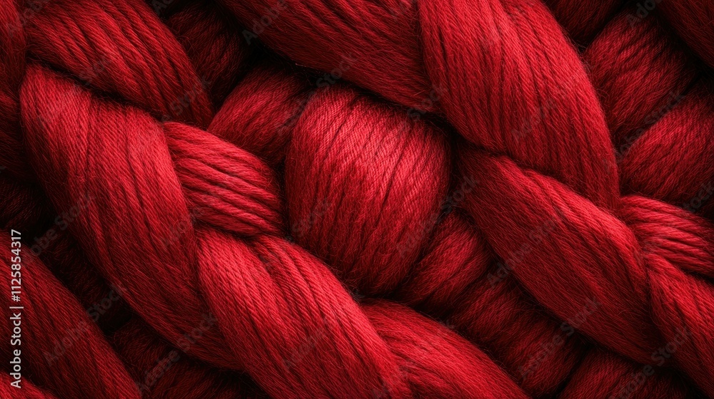 Poster soft, textured wool fabric with a vibrant red braided design, offering a warm, inviting atmosphere w
