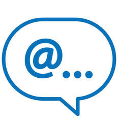 Mention icon set. Notifications, communication, email vector set. Vector illustration