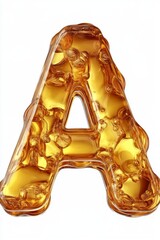 Obraz premium Shiny golden letter A on clean background