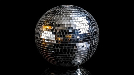 Obraz premium A disco ball reflecting tiny light spots.