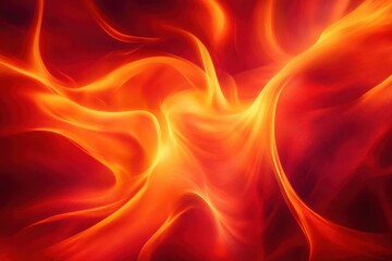 Fototapeta premium Abstract depiction of flowing flames in vibrant reds and oranges.