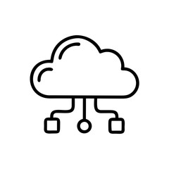 Cloud Hosting VPS icon outline line art style