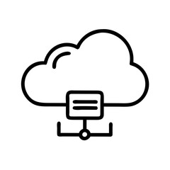 Cloud Hosting VPS icon outline line art style