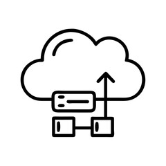 Cloud Hosting VPS icon outline line art style