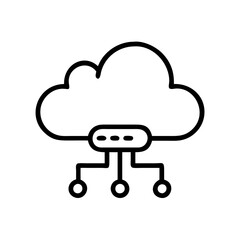Cloud Hosting VPS icon outline line art style