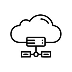 Cloud Hosting VPS icon outline line art style