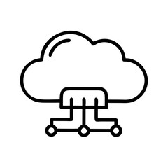 Cloud Hosting VPS icon outline line art style